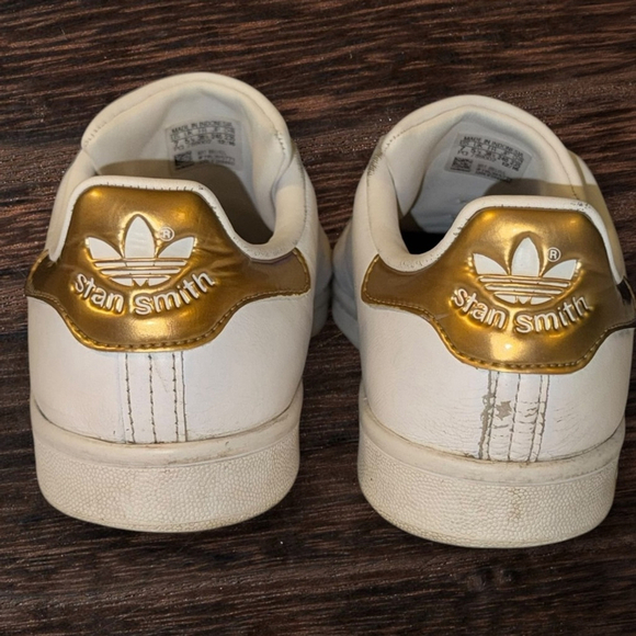 ADIDAS Stan Smith White and Gold - Picture 7 of 11